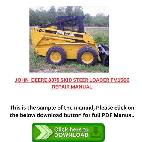 8875 skid steer|john deere 8875 technical manual.